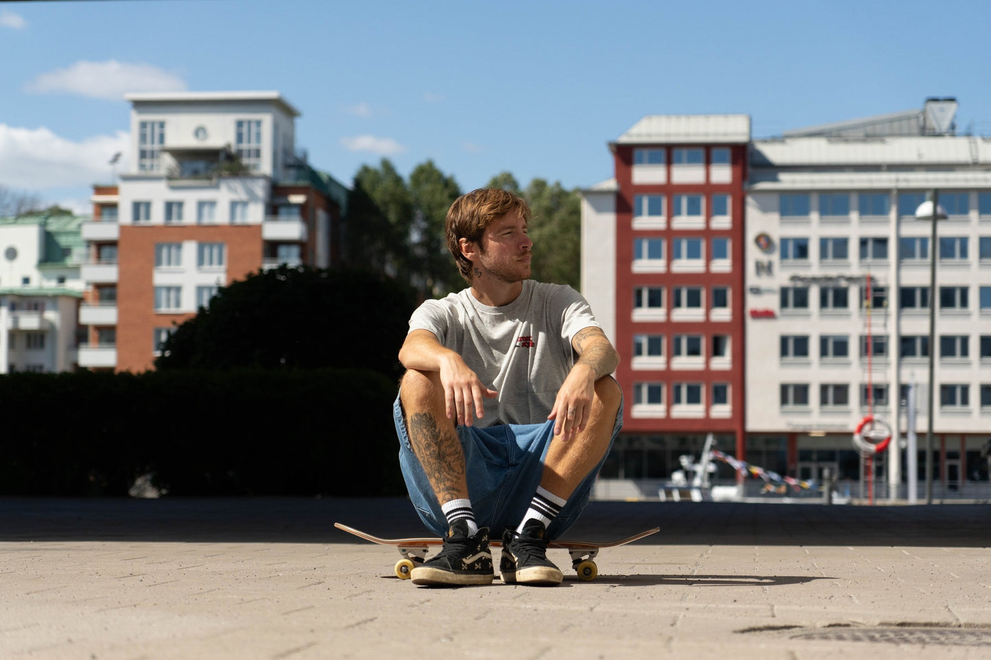 PACOS TACOS BAGGY SHORTS - Light Denim