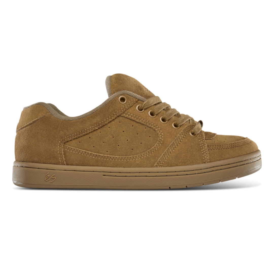 Brown suede sneaker on a white background