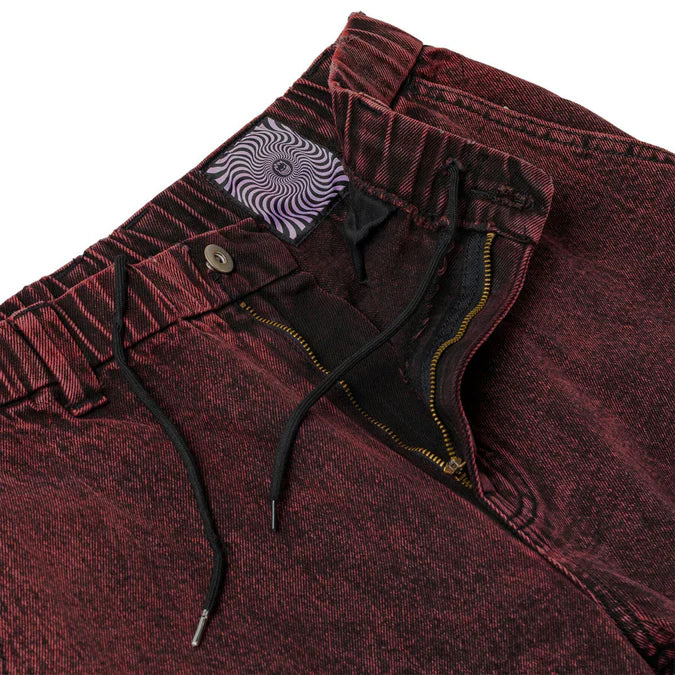 Maroon jacket with a brand label on a white background
