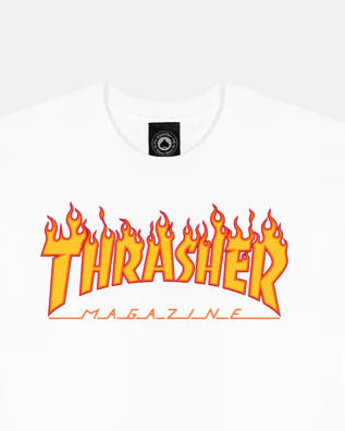 Thrasher Flame Youth t-shirt White