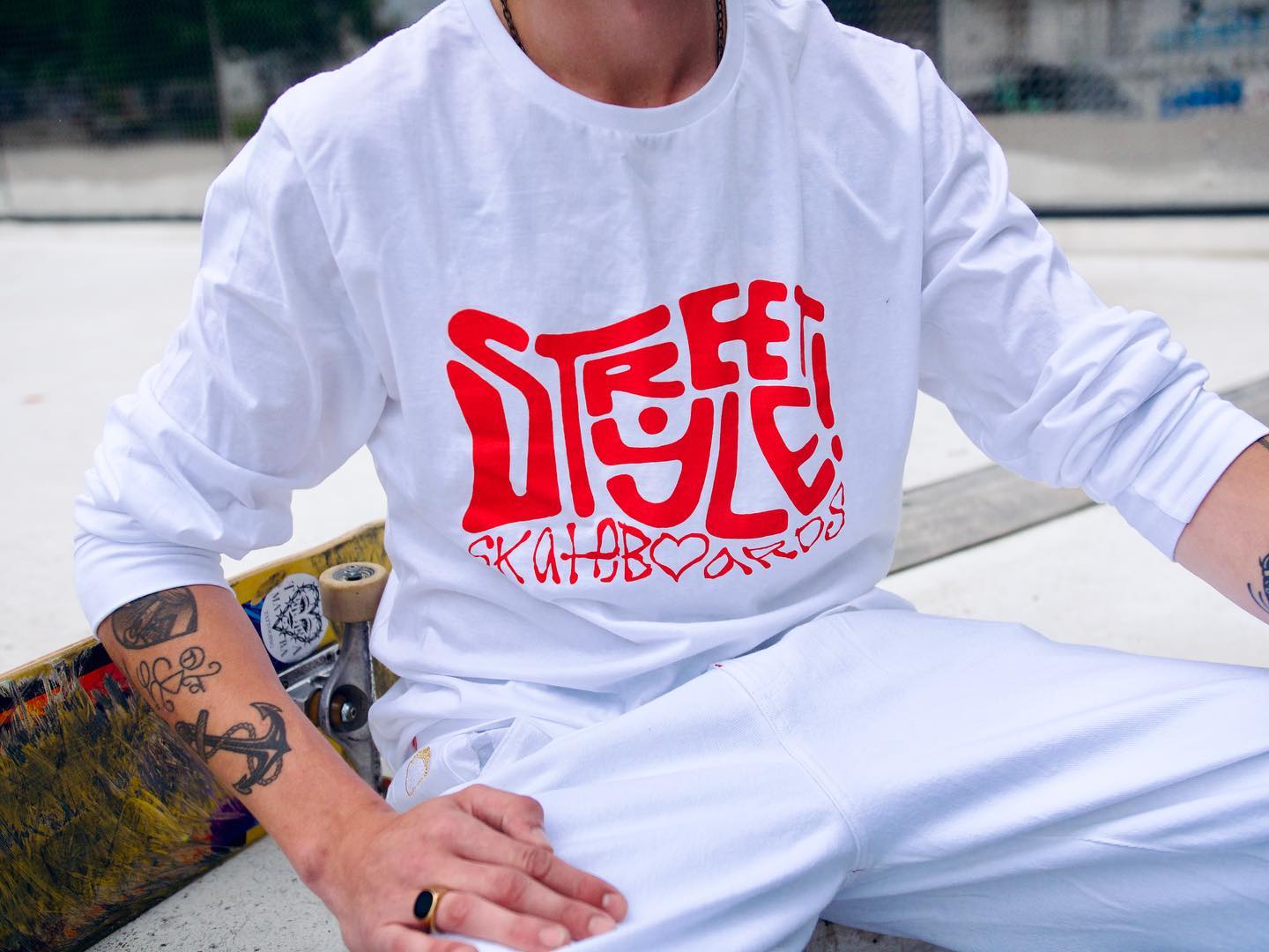 Street Style HIPPIE LS T-SHIRT - White