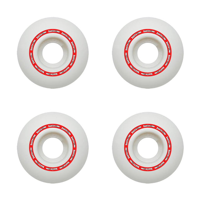 The Baker Wheels "Red Stripe" 99a 52mm are designed for skaters who crave speed and control on the streets and in the park. With a hardness rating of 99a, these wheels offer a perfect blend of durability and grip, making them ideal for technical tricks and smooth rides on various surfaces. The 52mm diameter strikes a balance between stability and maneuverability, allowing skaters to easily navigate tight turns and land tricks with precision. Featuring a sleek red stripe design, these wheels not only perform