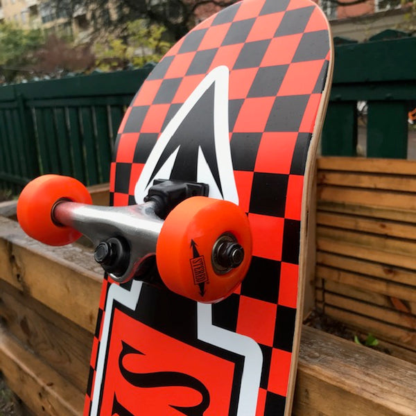 Stereo Skateboards Arrow Checkered Complett Orange 8"