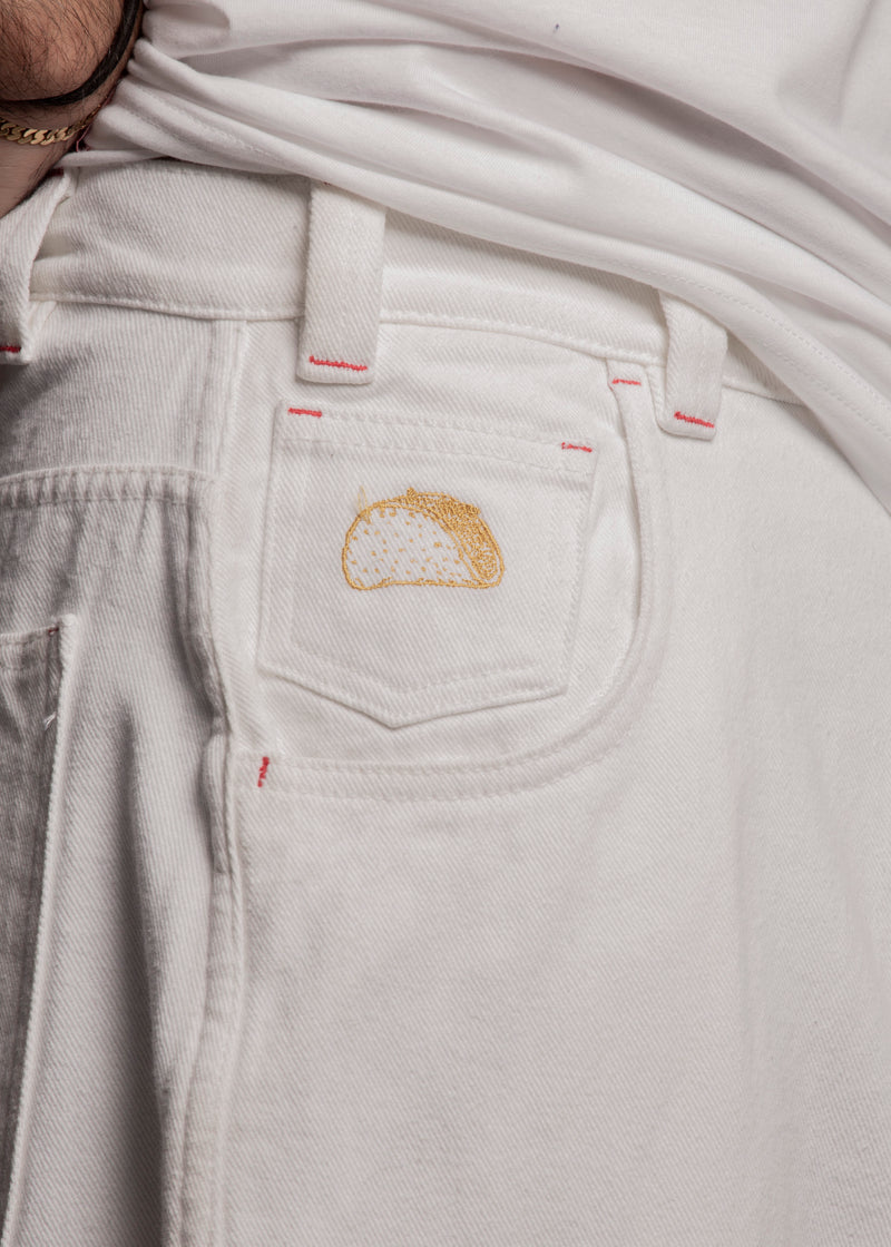 PACOS TACOS BAGGY JEANS - White