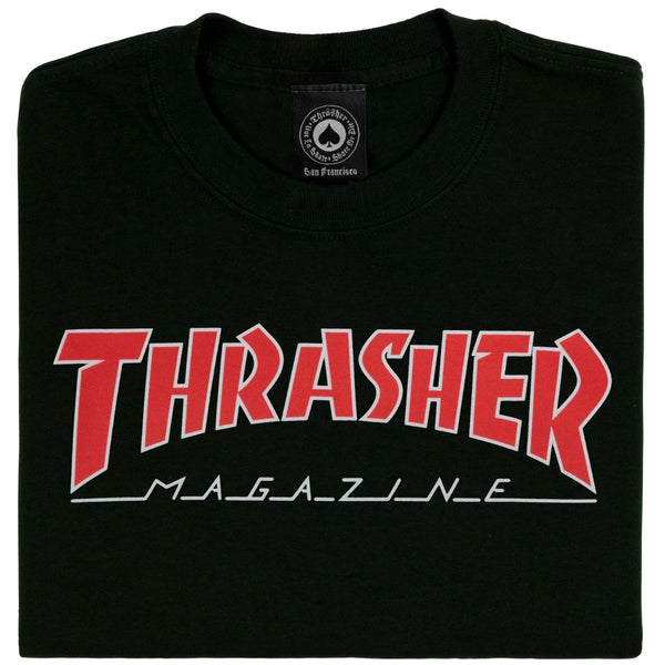 Thrasher  "OUTLINED" T-Shirt BLACK/RED