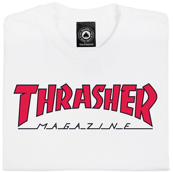 Thrasher  "OUTLINED" T-Shirt White/Red