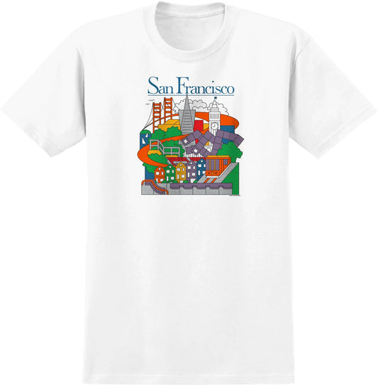Real  T-shirt "SF TRAVEL" white/multi