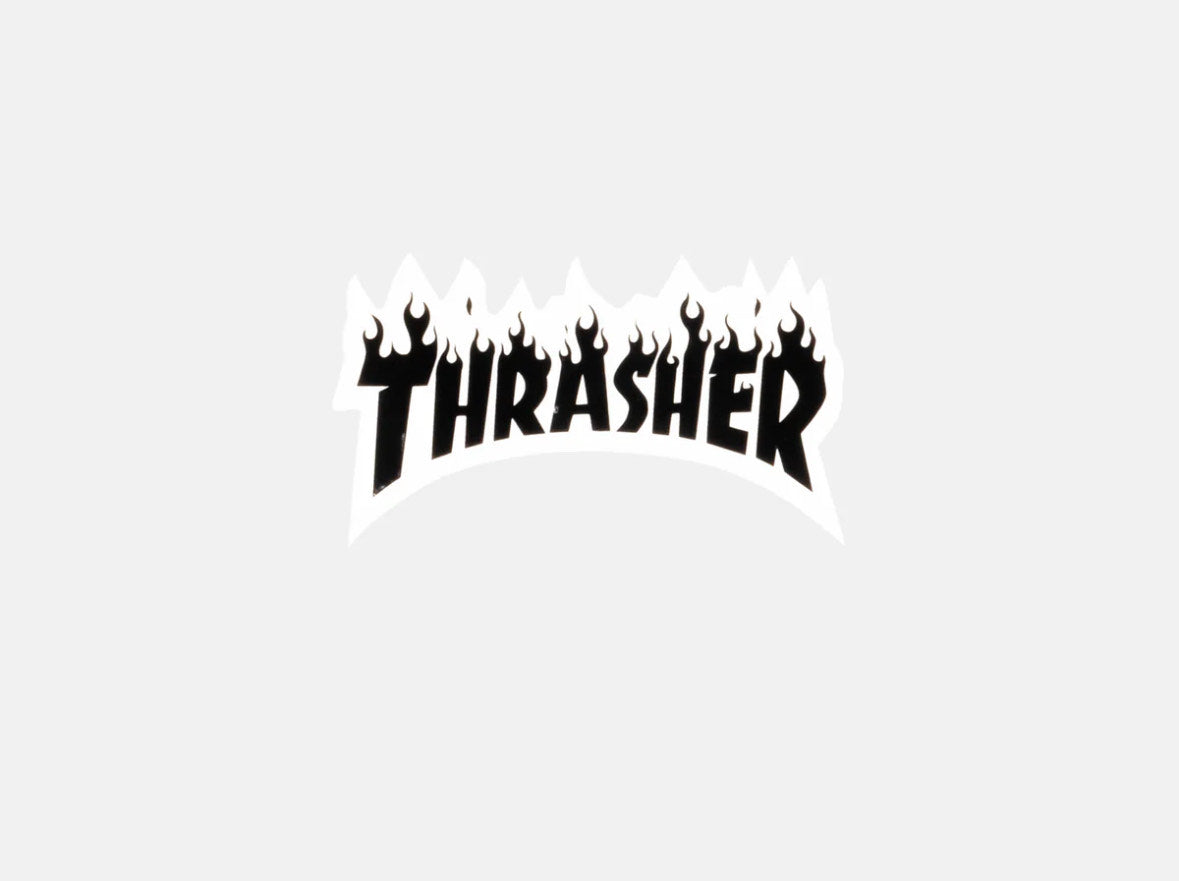 Thrasher Flame Logo Sticker 80x42 Svart Small