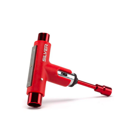 Silver "Premium Skateboard Tool" Red