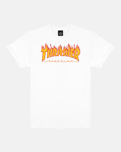 Thrasher Flame Tee White