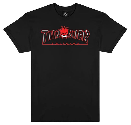Thrasher x Spitfire t-shirt Big Head Outline Black