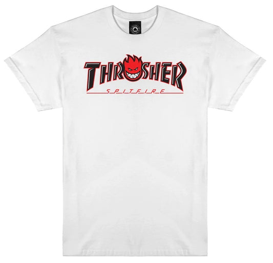 Thrasher x Spitfire t-shirt Big Head Outline White