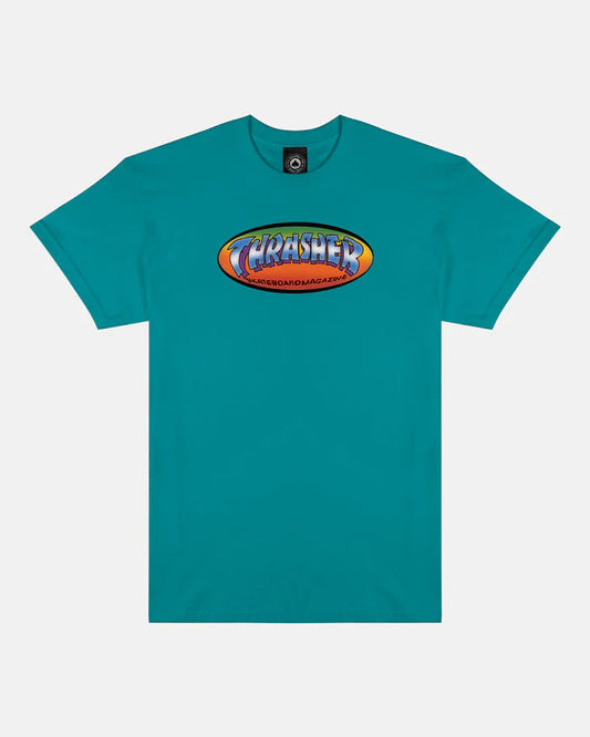 Thrasher t-shirt "NINETY FIVE BY SPANKY" JADE