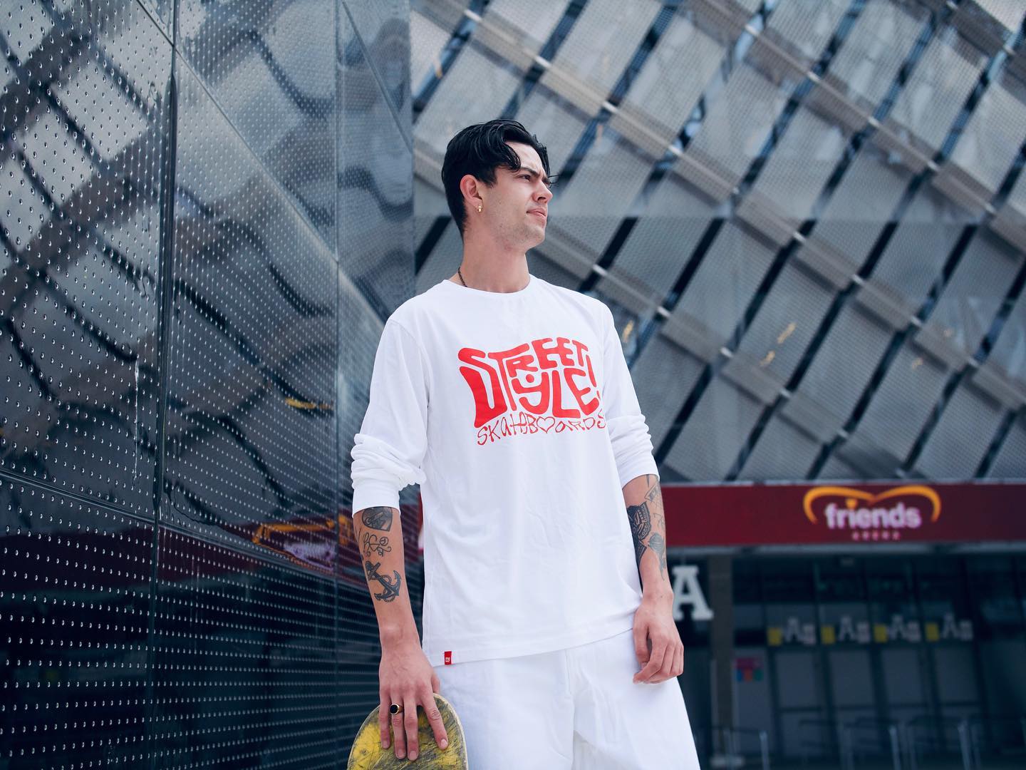Street Style HIPPIE LS T-SHIRT - White