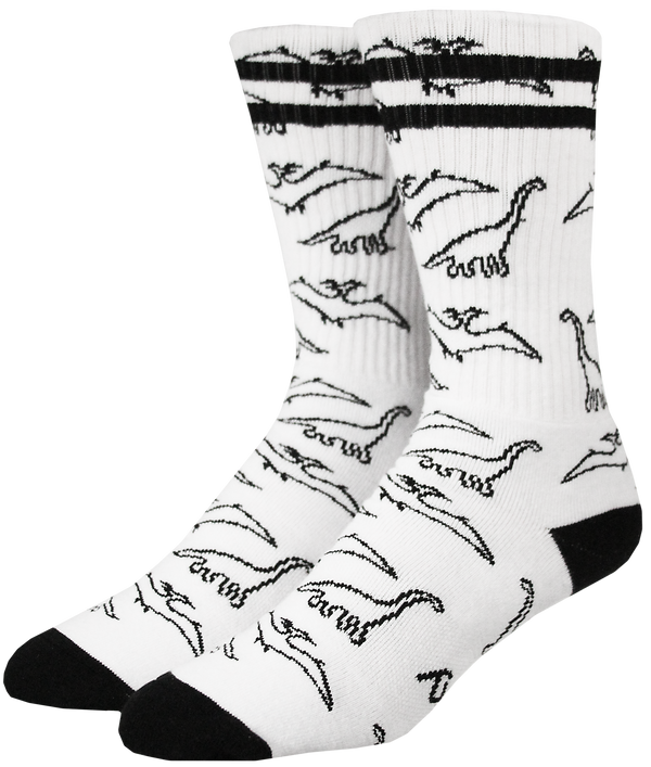 Stinky Socks "Dino" wht/blk