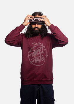 HALFTONE CREW - Burgundy