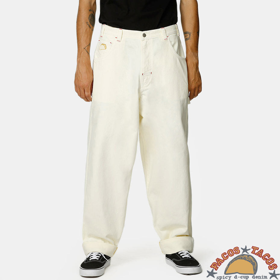 PACOS TACOS Baggy Jeans - Off White