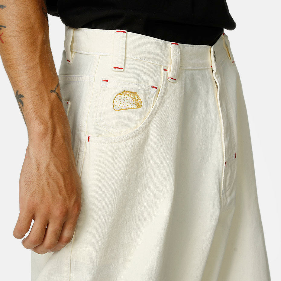 PACOS TACOS Baggy Jeans - Off White