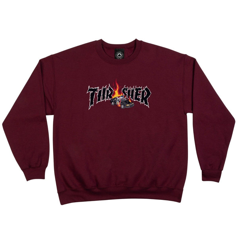 "COP CAR" Crewneck Maroon