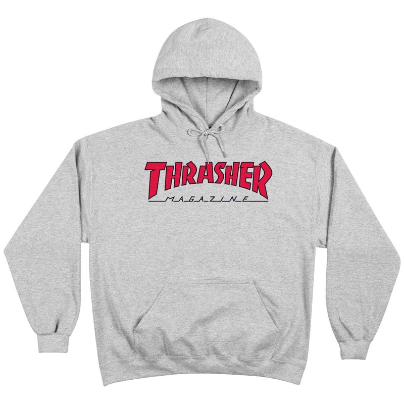 "OUTLINED" Hood GREY/RED